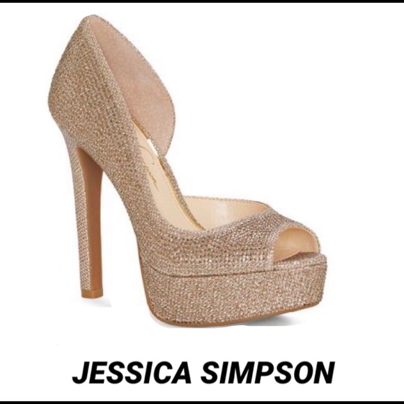 JESSICA SIMPSON RHINESTONE PEEP TOE - Picture 2 of 5